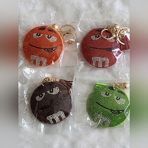 Colorful M&M Keychain Set Bag Charms